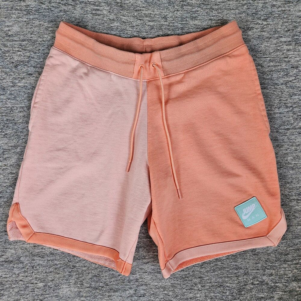 Jordan Shorts Men's Small (28) Orange Jumpman Fleece Shorts Standard Fit 7" Ins